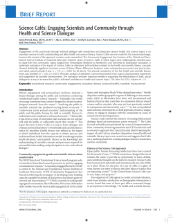 Science Cafs: Engaging Scientists and Community through Health