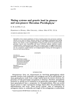 Mating systems and genetic load in pioneer and nonpioneer