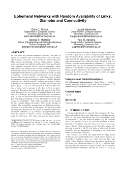 Ephemeral Networks with Random Availability of Links