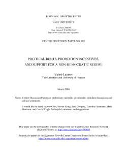 political rents, promotion incentives, and support for a non