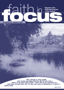 Faith in Focus &ndash; October2 - Reformed Churches of New Zealand