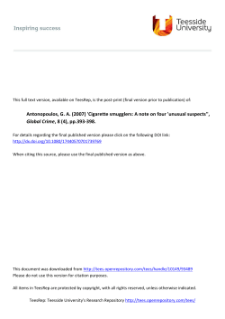 Cigarette Smugglers: A note on a few `Unusual Suspects`