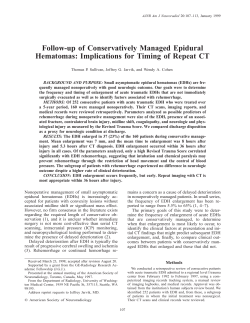 Follow-up of Conservatively Managed Epidural Hematomas