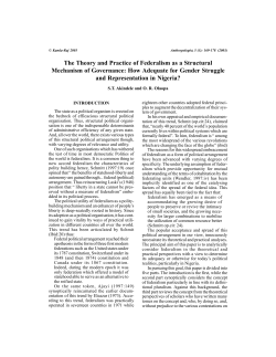 The Theory and Practice of Federalism as a Structural Mechanism of