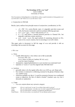 The Etymology of ocus