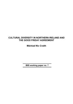 CULTURAL DIVERSITY IN NORTHERN IRELAND AND THE GOOD