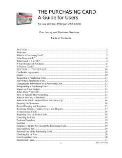 THE PURCHASING CARD A Guide for Users
