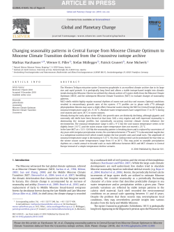 Changing seasonality patterns in Central Europe from Miocene