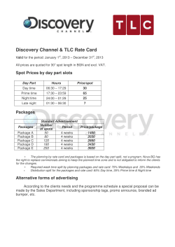Rate Card Discovery Channels 2013