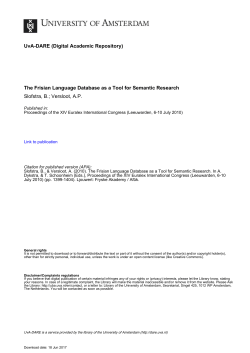 The Frisian Language Database as a Tool for Semantic Research