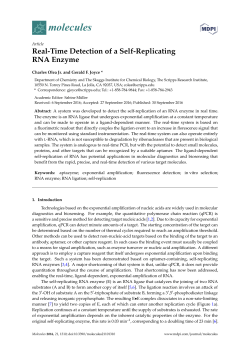 Real-Time Detection of a Self-Replicating RNA Enzyme