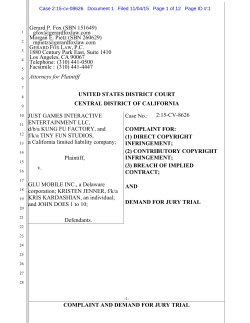 COMPLAINT AND DEMAND FOR JURY TRIAL Gerard P. Fox (SBN