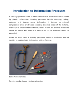 Introduction to Deformation Processes