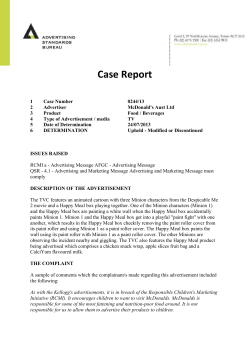 Case Report - Advertising Standards Bureau