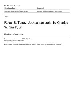 Roger B. Taney, Jacksonian Jurist by Charles W. Smith, Jr.