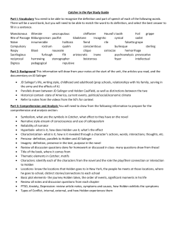 Catcher in the Rye Study Guide Part I: Vocabulary