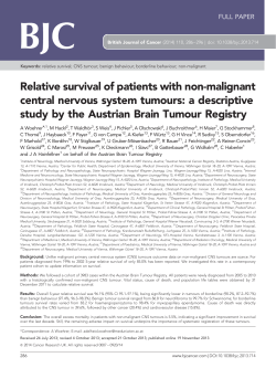 Relative survival of patients with non-malignant central