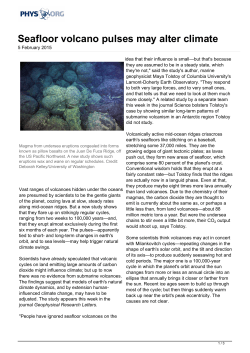 Seafloor volcano pulses may alter climate