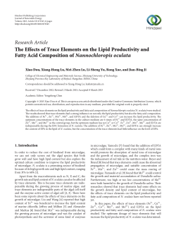 The Effects of Trace Elements on the Lipid Productivity and Fatty