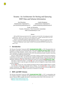 Sesame: An Architecture for Storing and Querying RDF Data and