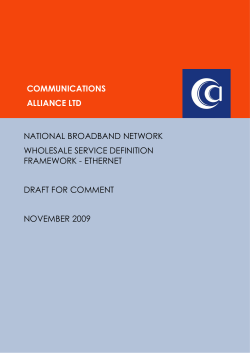 Draft NBN Wholesale Service Definition Framework