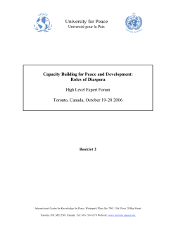 Capacity Building for Peace and Development