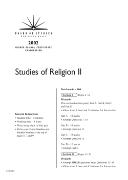 Studies of Religion II