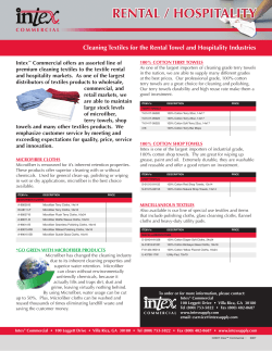 Cleaning Textiles for the Rental Towel and Hospitality Industries