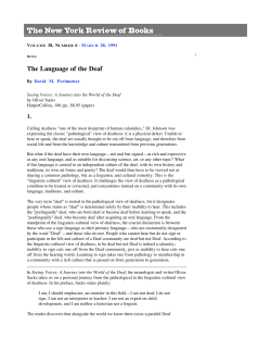 The Language of the Deaf - The New York Review of Books