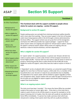 Section 95 Support - Asylum Support Appeals Project