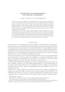 ASYMPTOTIC RUIN PROBABILITIES AND OPTIMAL INVESTMENT