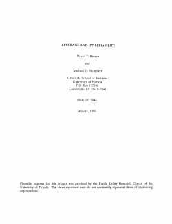 Leverage and IPP Reliability - Warrington College of Business