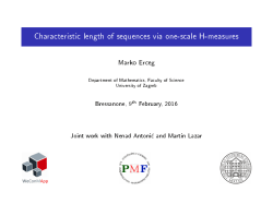 Characteristic length of sequences via one-scale H