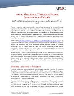 How to First Adopt, Then Adapt Process Frameworks and