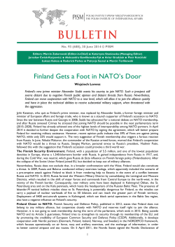 Finland Gets a Foot in NATO`s Door
