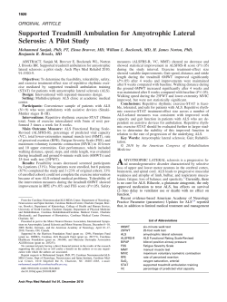 Supported Treadmill Ambulation for Amyotrophic Lateral Sclerosis