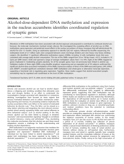 Alcohol-dose-dependent DNA methylation and expression