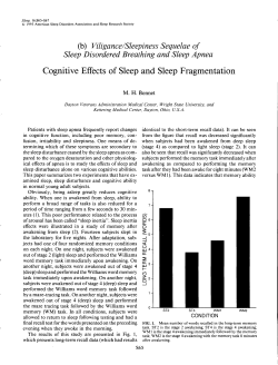 Sleep Disordered Breathing and Sleep Apnea Cognitive Effects of