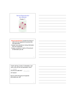 Sexual Reproduction and Meiosis