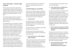 Grave Ownership &ndash; exclusive right of burial Transferring grave