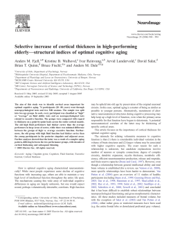 Selective increase of cortical thickness in high