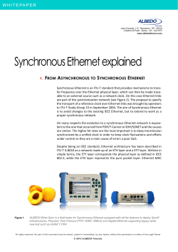 SyncE explained - ALBEDO Telecom