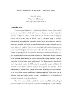 1 Allosteric Mechanisms in the Activation of Ligand