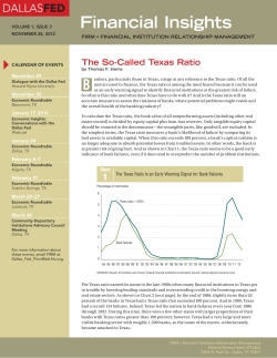The So-Called Texas Ratio - Federal Reserve Bank of Dallas