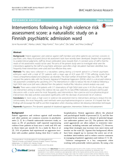 Interventions following a high violence risk