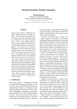 Kurdish Interdialect Machine Translation
