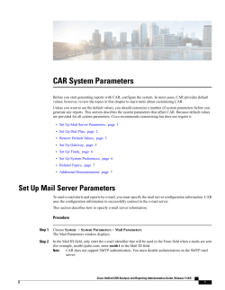 CAR System Parameters