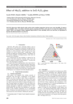 Effect of Nb2O5 addition to SnO&ndash;P2O5 glass