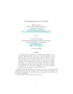 Continuing Wars of Attrition