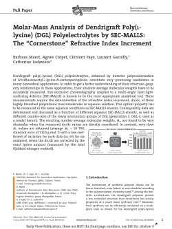 MolarMass Analysis of Dendrigraft Poly(llysine) (DGL